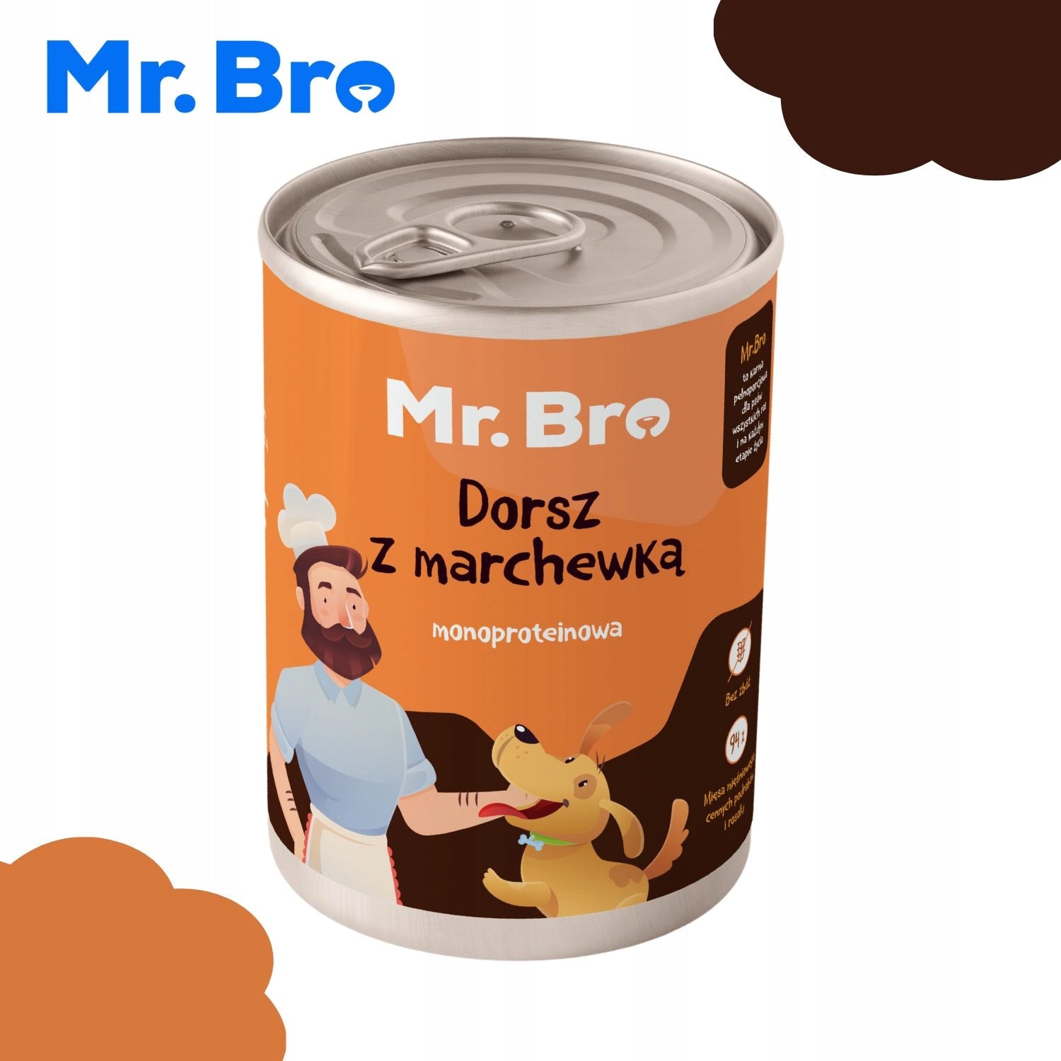 Mr. Bro Cod with Carrot 400g - Wet Food for Monoprotein Dogs Manufacturer code 5905172690859