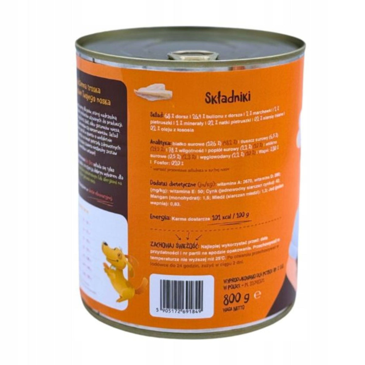 Mr. Bro Cod with Carrot 800g – Monoprotein Packaging status original