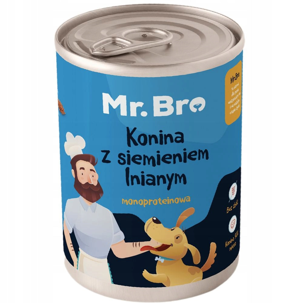 Mr. Bro HORSE FLAXSEED 400g - Wet Food for Monoprotein Dogs