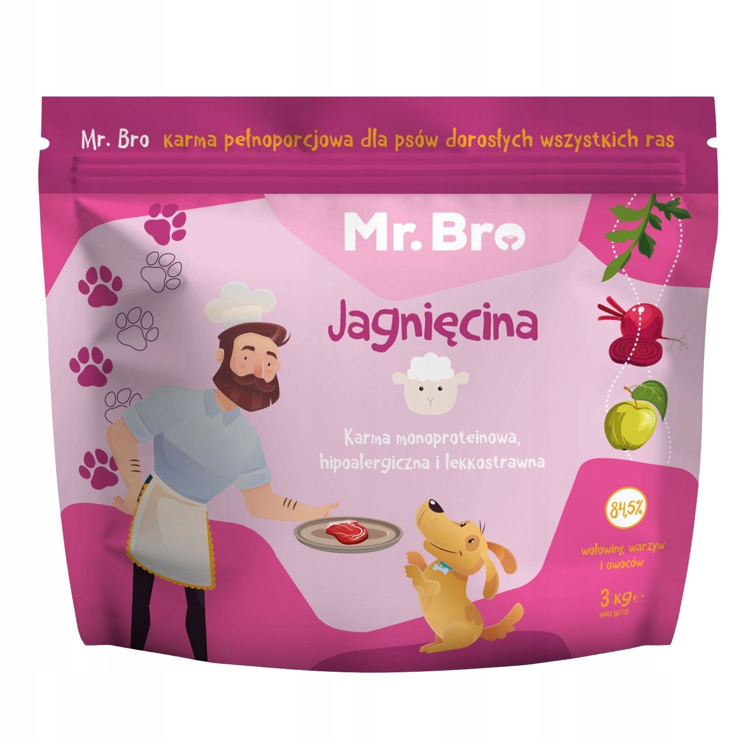 Mr. Bro dry food lamb 3 kg NEW DELIVERY ! + FREEBIE ! Manufacturer code 5905172692198