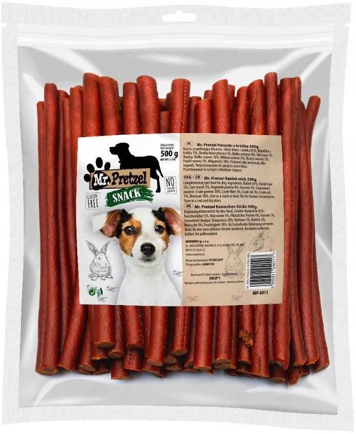 Mr. Pretzel Rabbit Sticks Dog Treat 500 g
