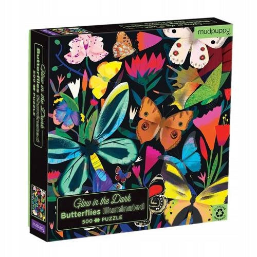 Im Dunkeln leuchtendes Puzzle Schmetterlinge, 500 Teile 