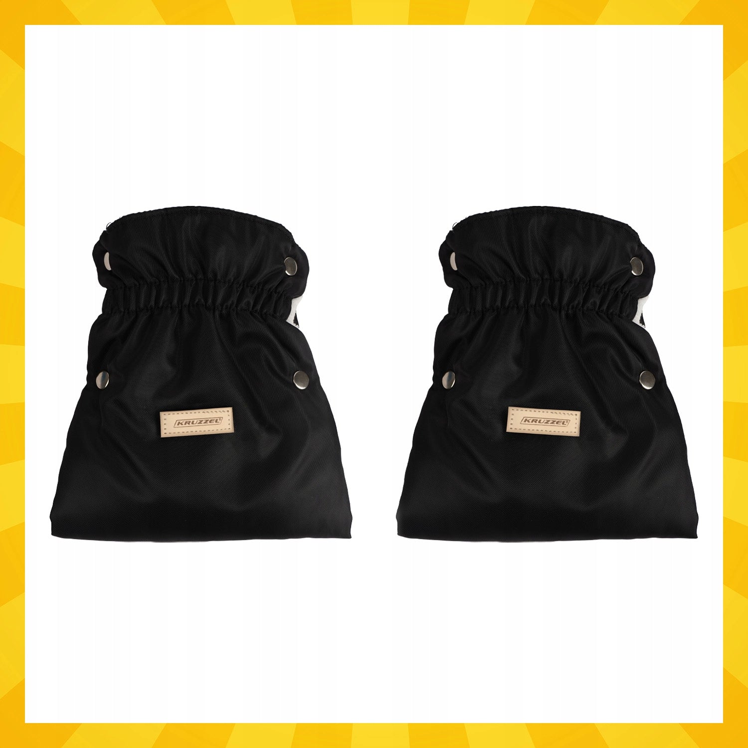 Muffins Gloves for Stroller Sled Kruzzel 2 pieces Warm Black Plush Brand Kruzzel
