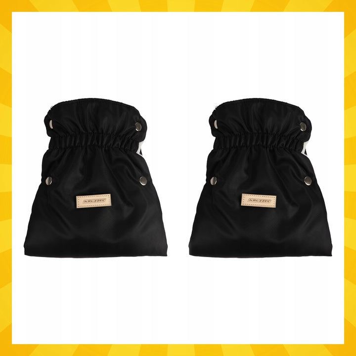 Muffins Sled Stroller Gloves 2 Pieces Warm Black Plush Brand Jukki