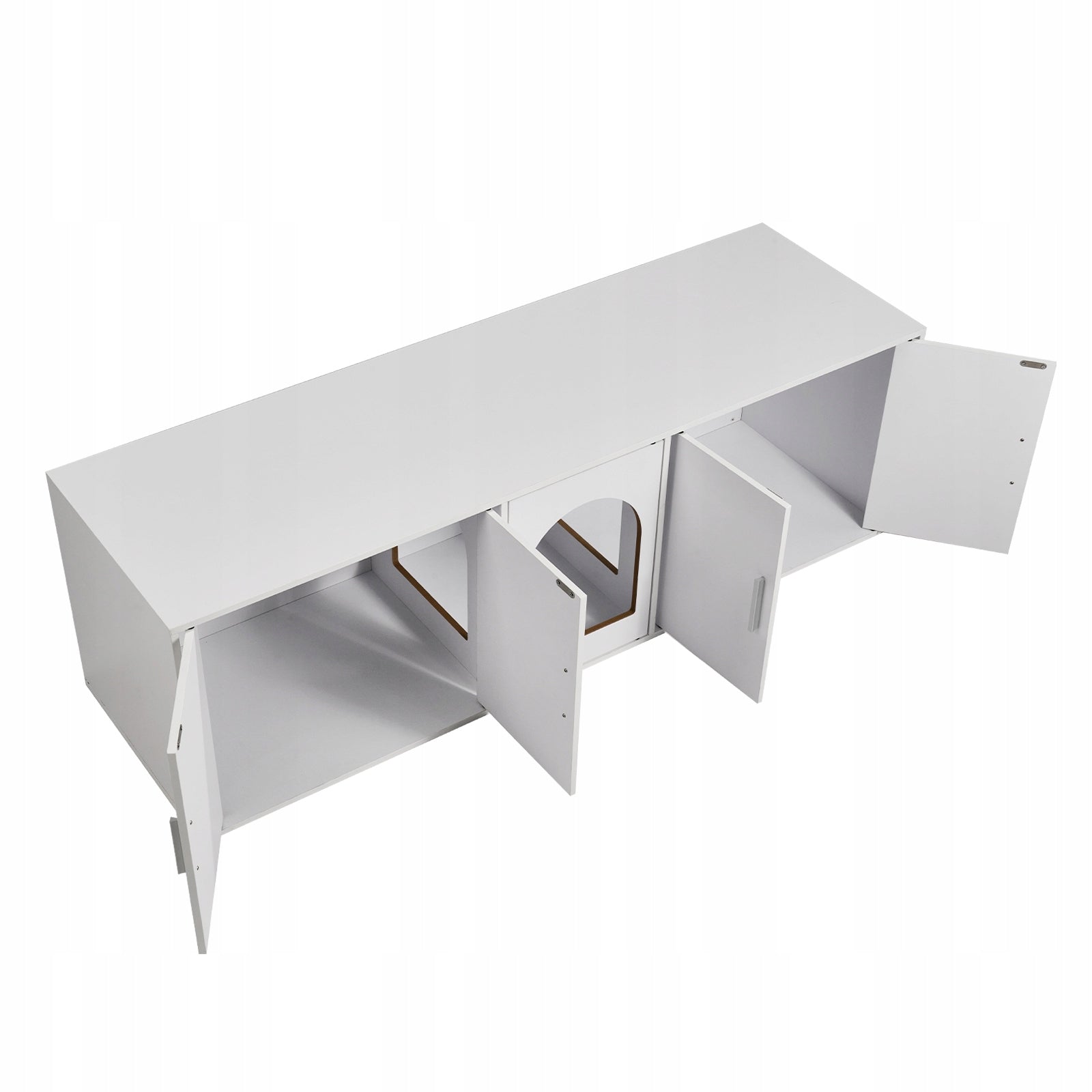 Multi-Door Cat Cuvette Cabinet 1,47x0,46x0,45M White Color white