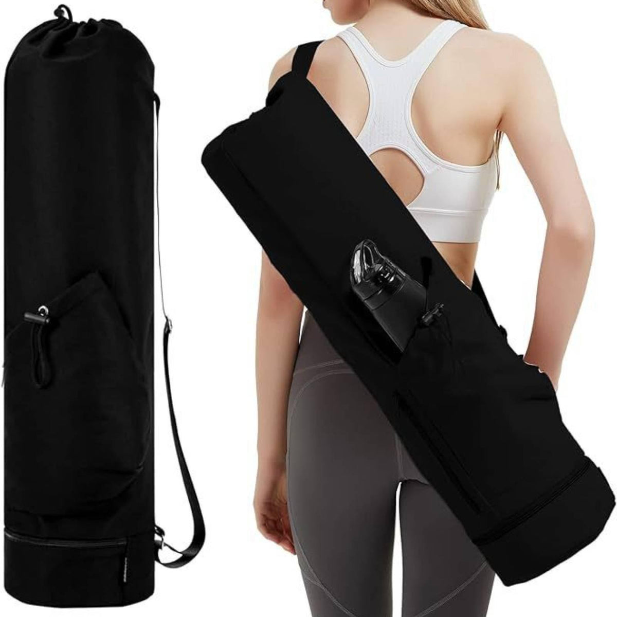 Multi Purpose Yoga Equipment Carrier Lightweight Drawstring Storage Pink Packaging status original