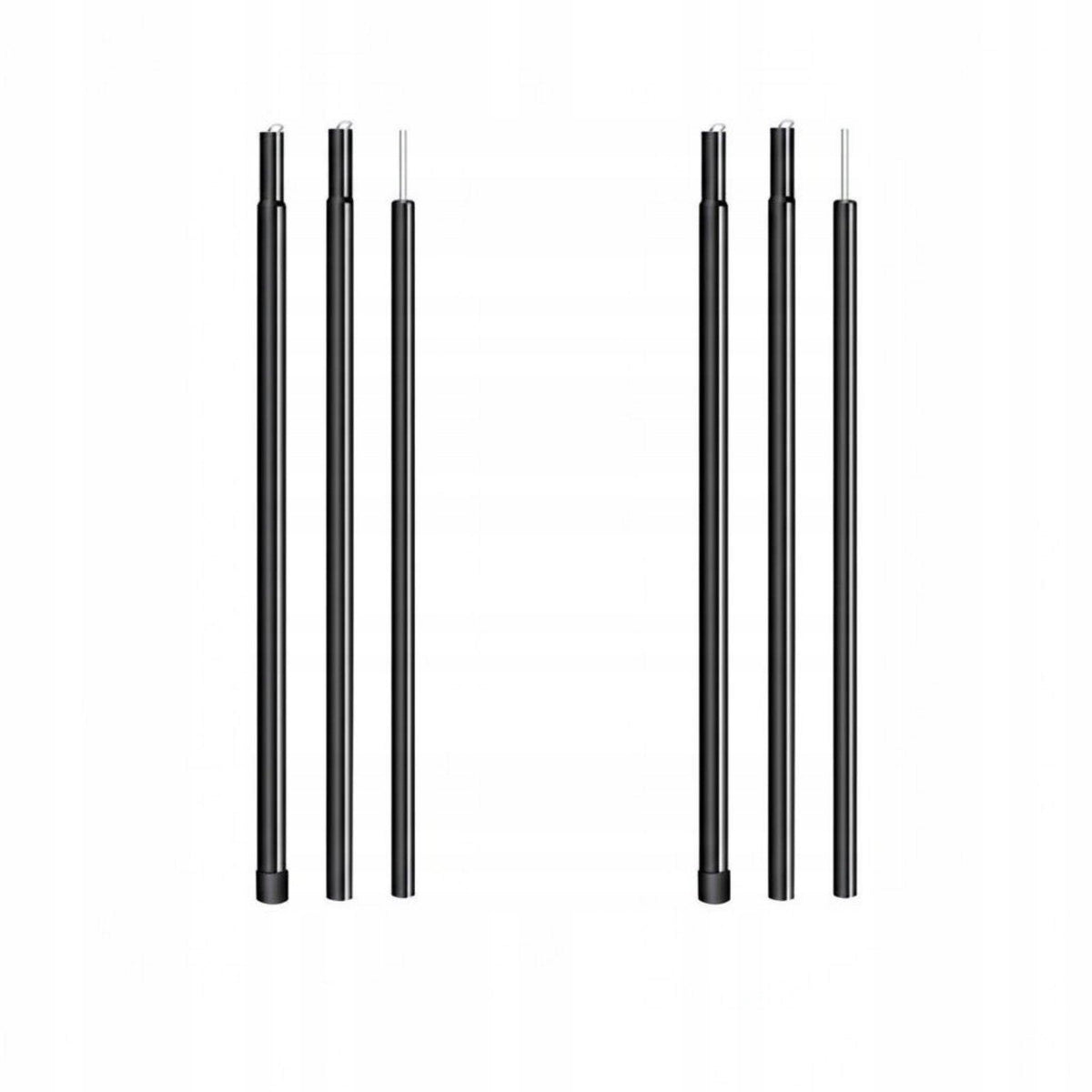 Multi Segment Tent Pole Telescopic Iron Camping Black 16MM 1.2M 6PC