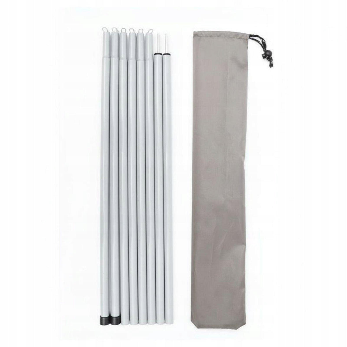 Multi Segment Tent Pole Telescopic Iron Camping Off-white 16MM 2M 8PC W Bag