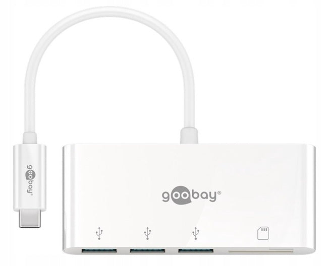 Multi USB-C Adapter - 3x USB-A + MicroSD+SD/MCC Goobay White