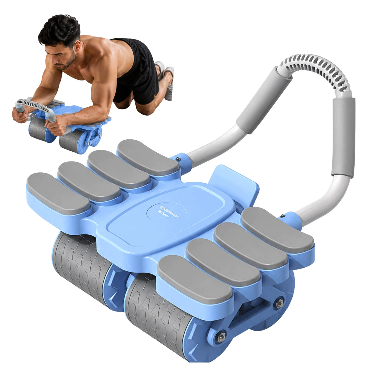 Multi-Wheel Abdominal Muscle Trainer with Abdominal Circle Supports