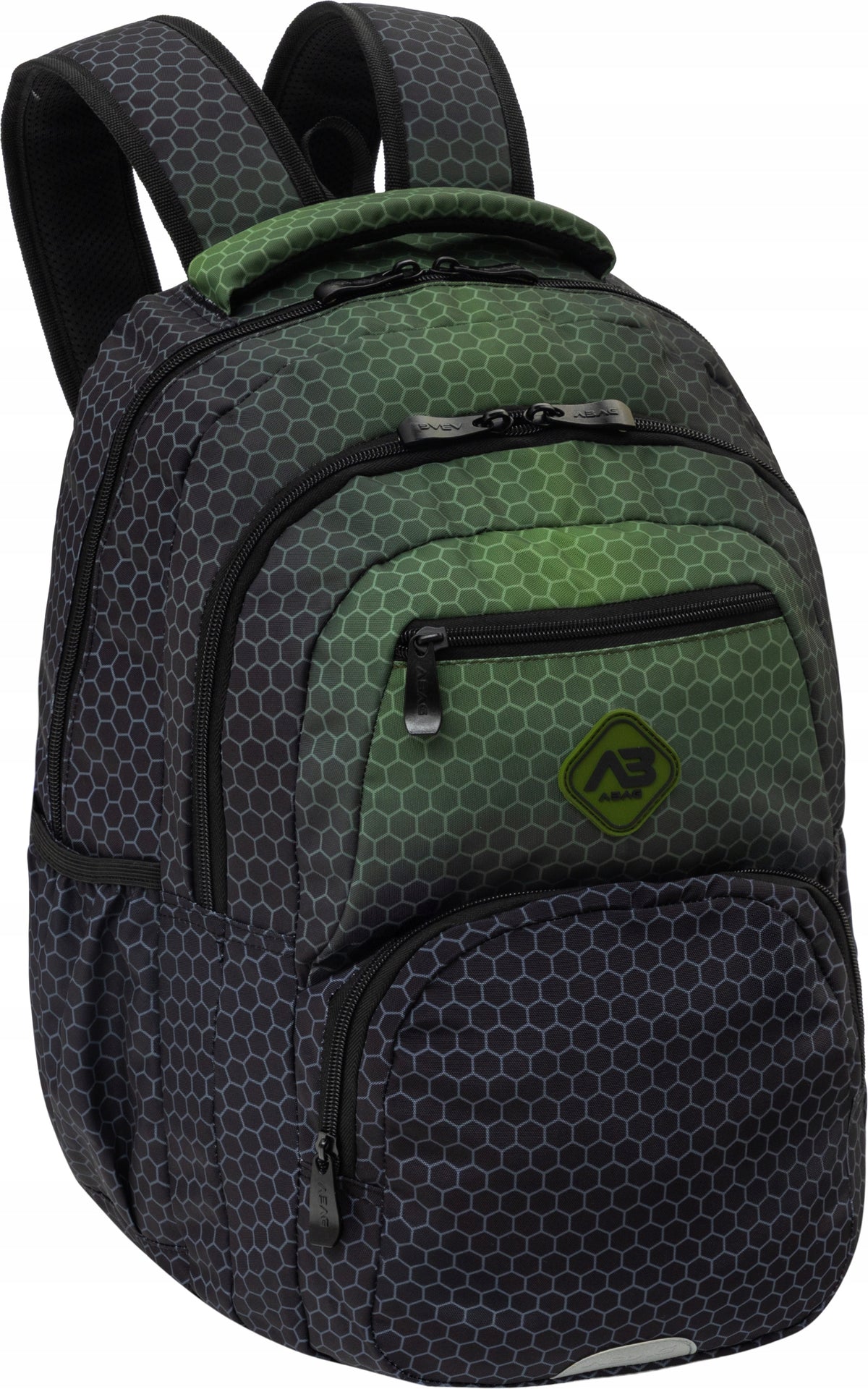 Multi-chamber school backpack AstraBag 27l Hexagon Green Ombre Brand AstraBag