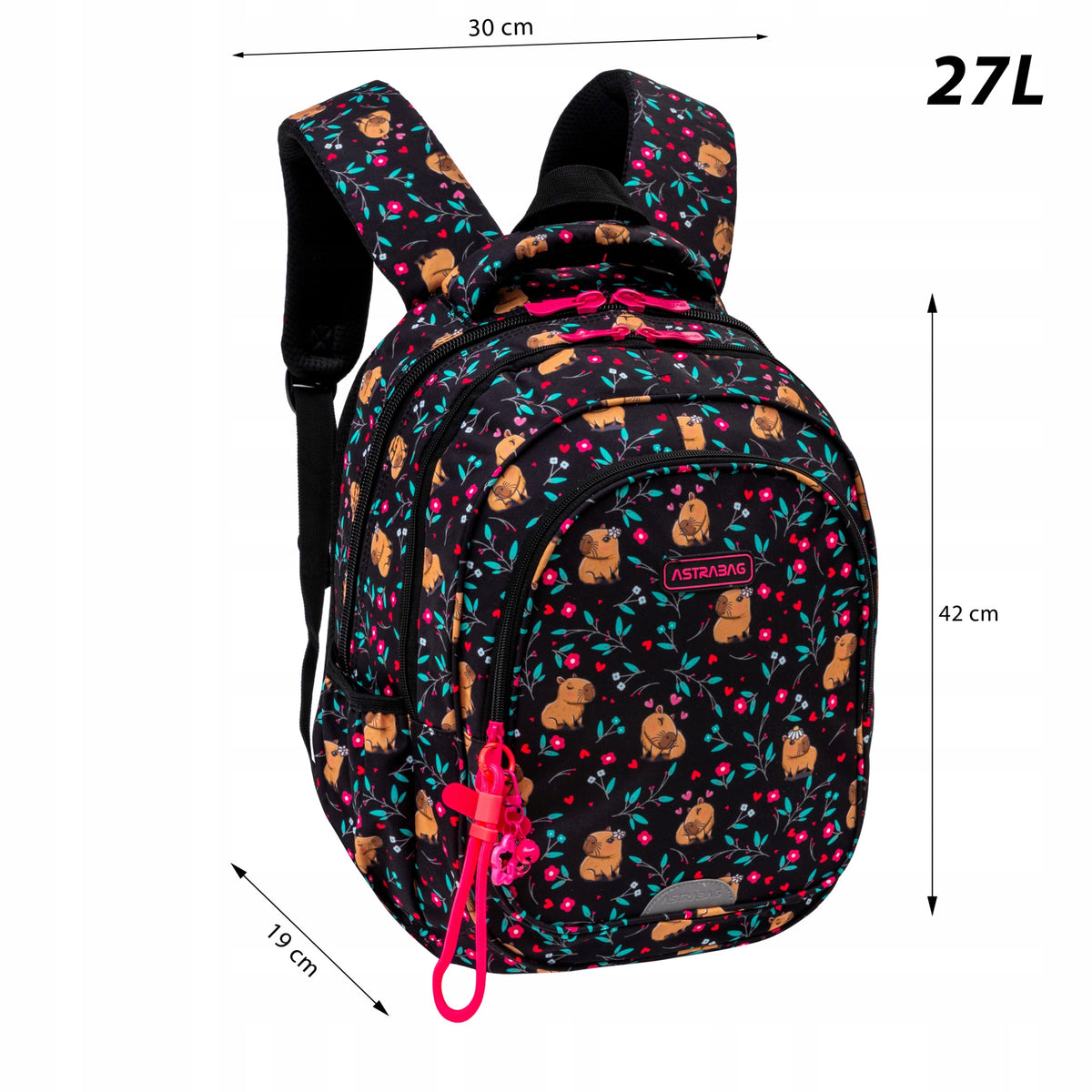 Multi-chamber school backpack AstraBag FLOWER CAPY capy 27L Manufacturer code 502026013