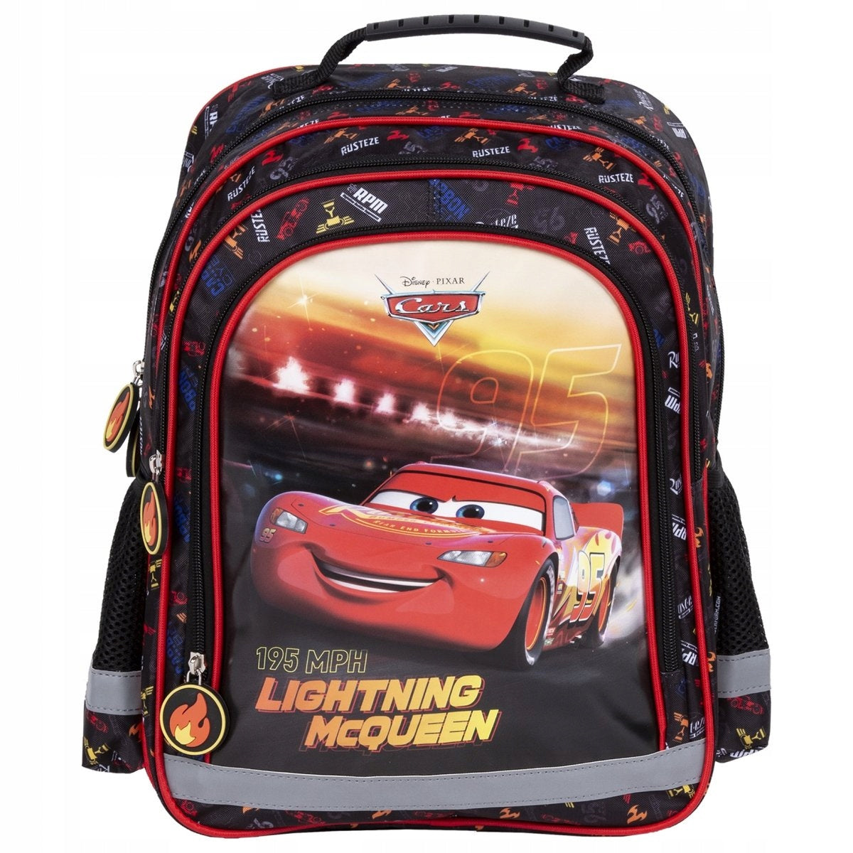 Multi-chamber school backpack Cars Derform black, red, multicolor EAN (GTIN) 5901130087990
