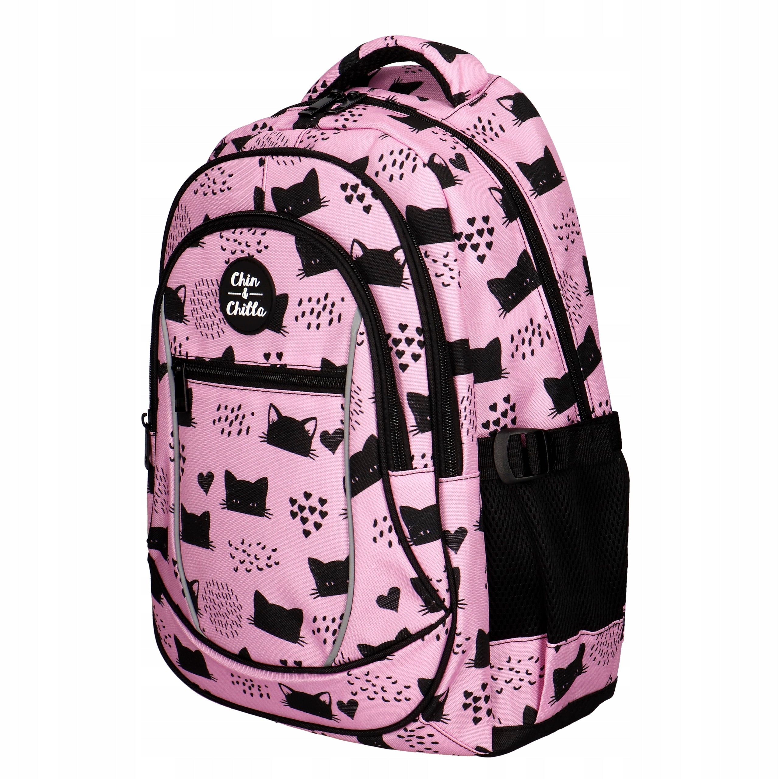 Multi-chamber school backpack Chin&Chilla black, pink 34 l Manufacturer code 0002-0115