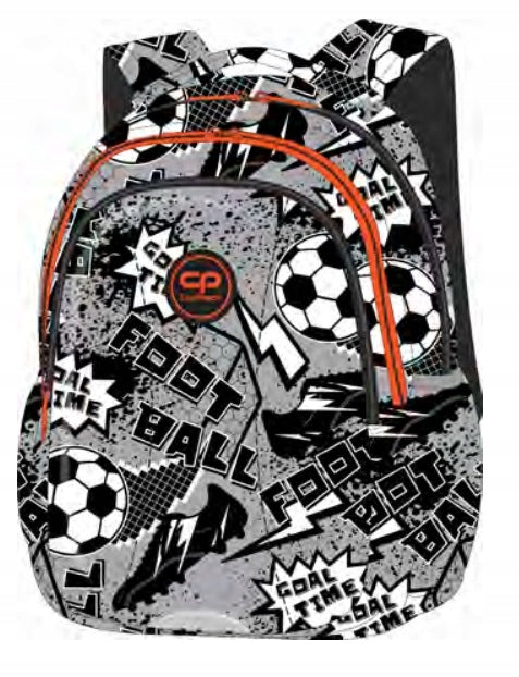 Multi-chamber school backpack CoolPack Football Grey Ball 21 L