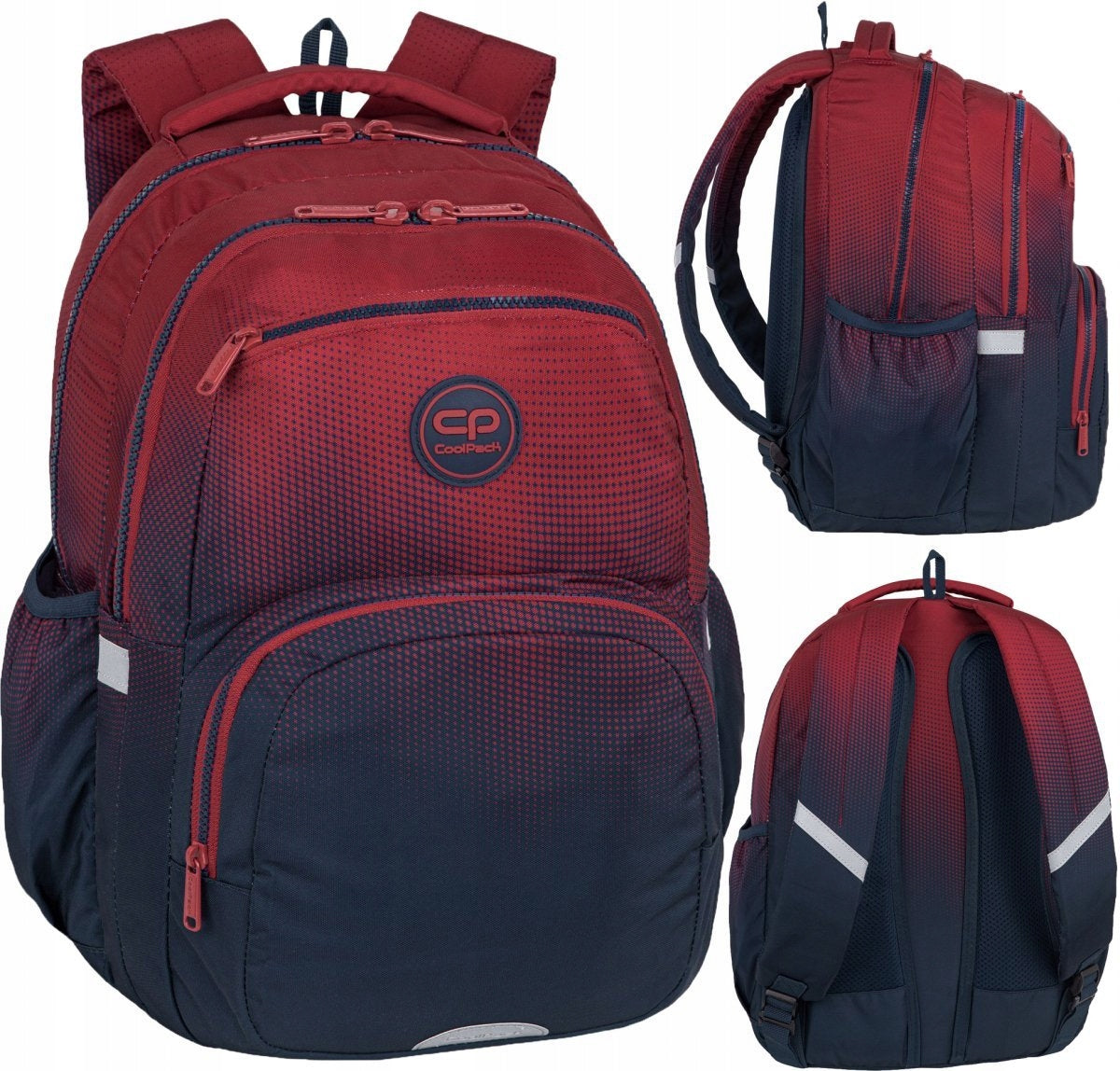 Multi-chamber school backpack CoolPack Gradient red navy blue F099758 Packaging status original