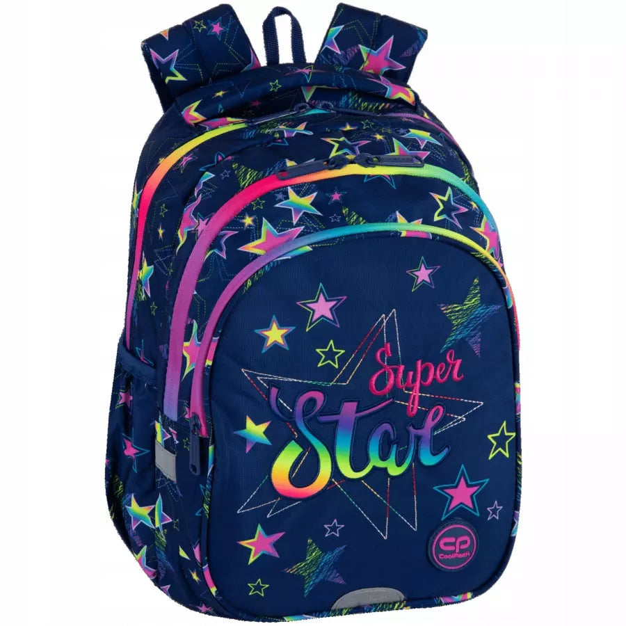 Multi-chamber school backpack CoolPack blue, pink JERRY STARS FO29960