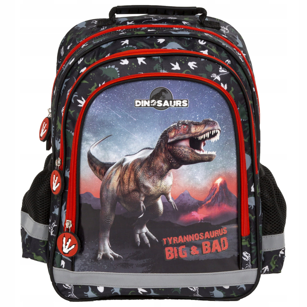 Multi-chamber school backpack Derform DINOSAUR dino holds A4 Manufacturer code PL15BDN17
