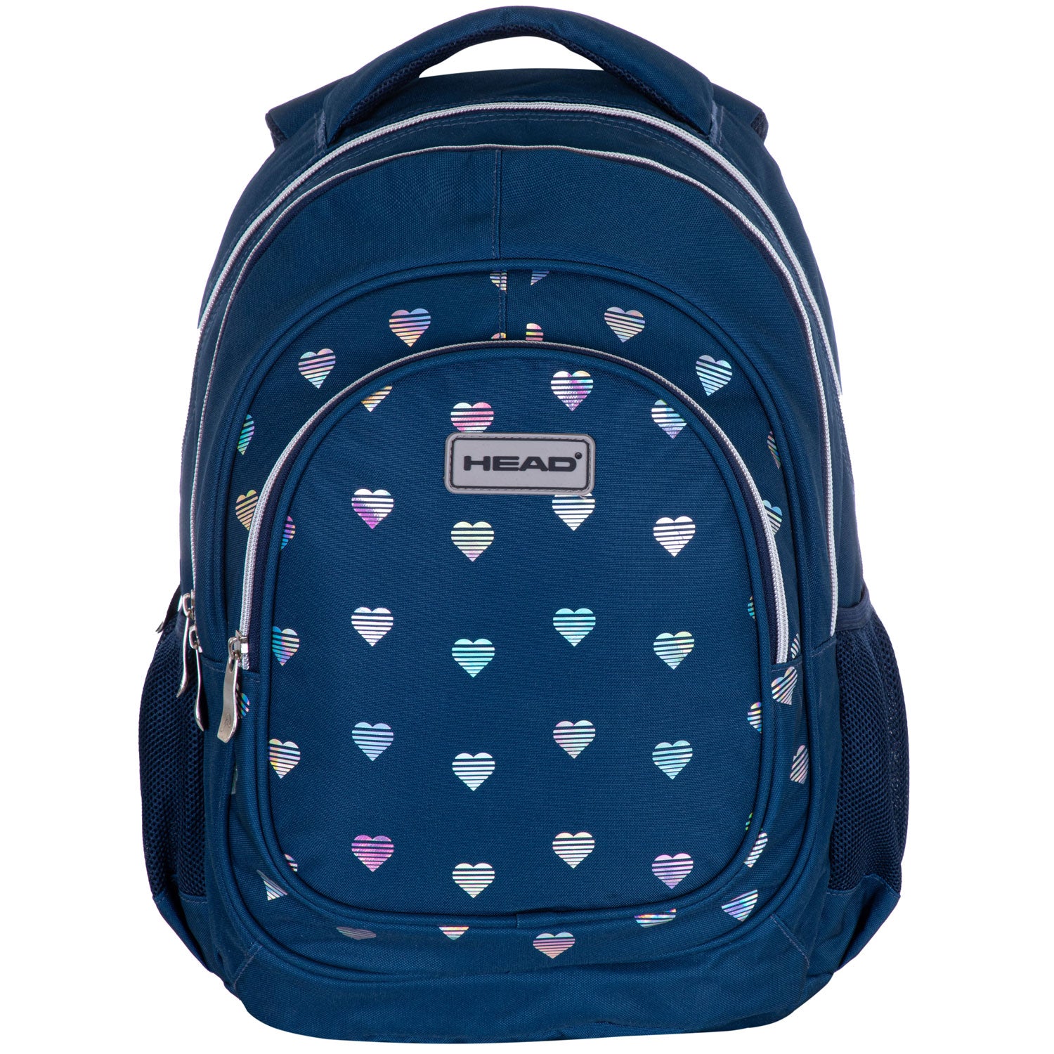 Multi-chamber school backpack Head blue HOLO EFFECT HEARTS Astra