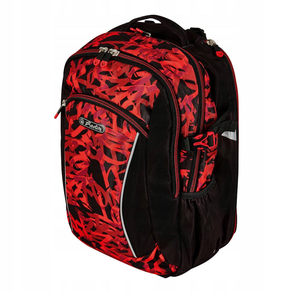 Multi-chamber school backpack Herlitz black, red 24 l Manufacturer code 50043040