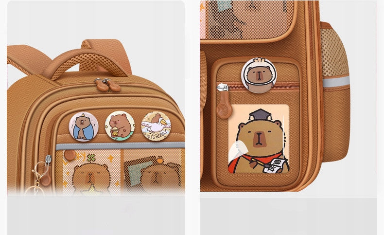 Multi-chamber school backpack Jelly Pens shades of brown and beige Brand Jelly Pens