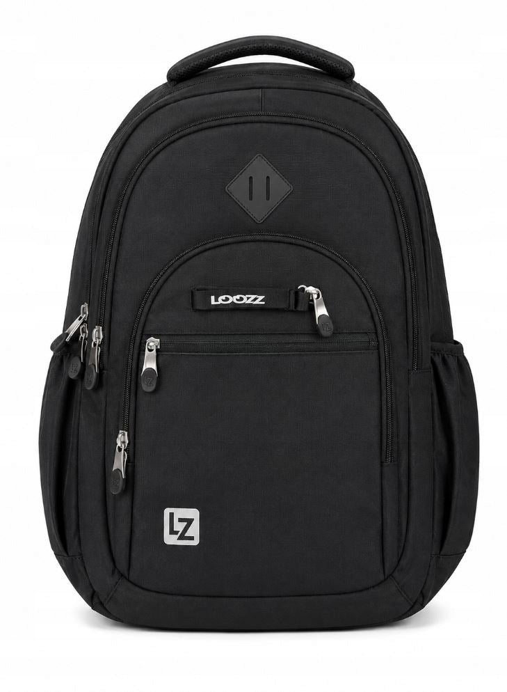 Multi-chamber school backpack LOOZZ black