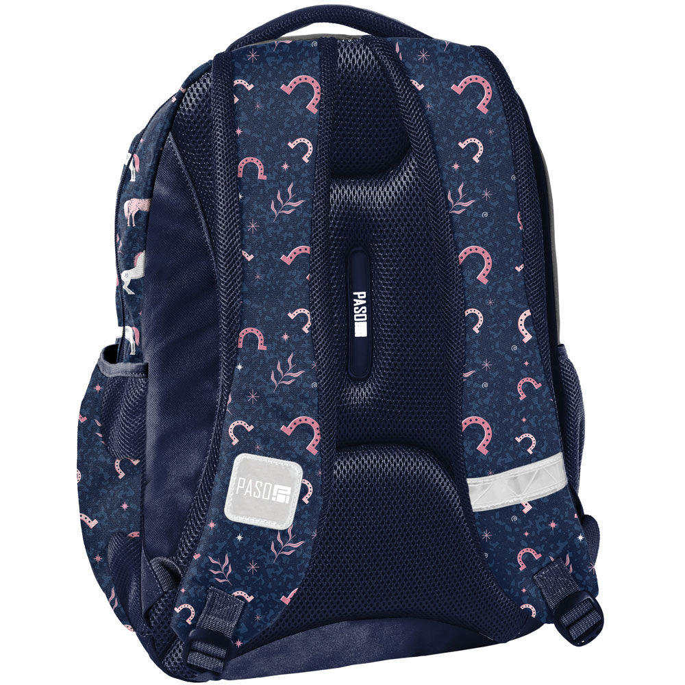 Multi-chamber school backpack Paso white, blue, pink, multicolor Brand Paso