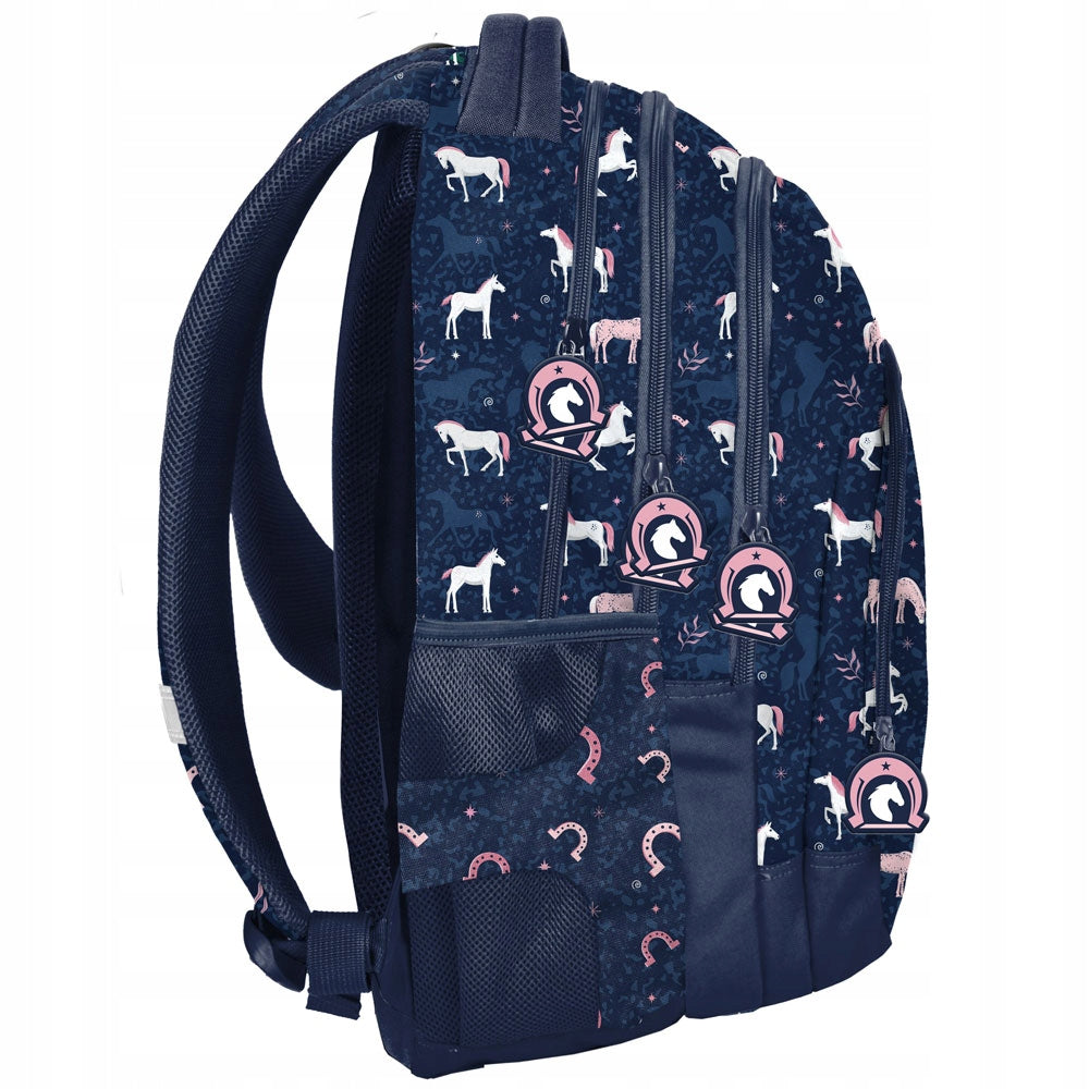 Multi-chamber school backpack Paso white, blue, pink, multicolor Manufacturer code PP24HR-276