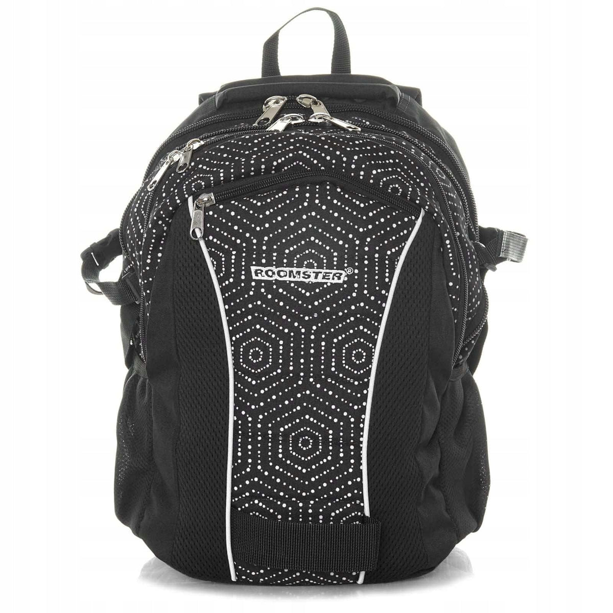 Multi-chamber school backpack ROOMSTER white, black 25 l
