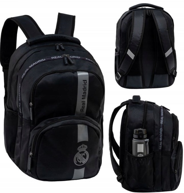 Multi-chamber school backpack Real Madrid Astra black 20 l