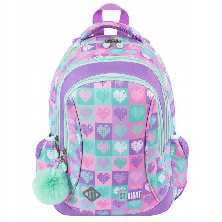 Multi-chamber school backpack St. Majewski BP-26 CANDY HEARTS