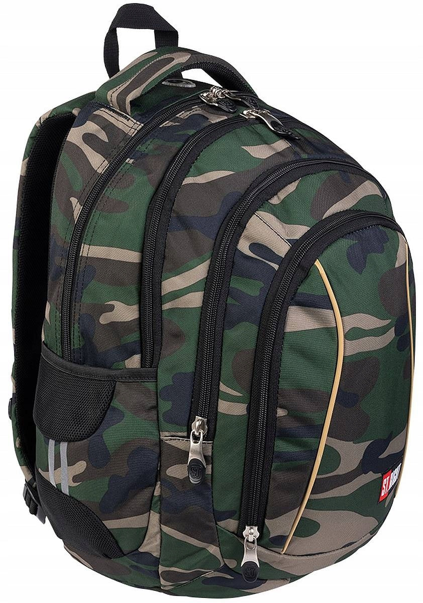 Multi-chamber school backpack St.Right black, green 26 l camo Manufacturer code 5903235645518