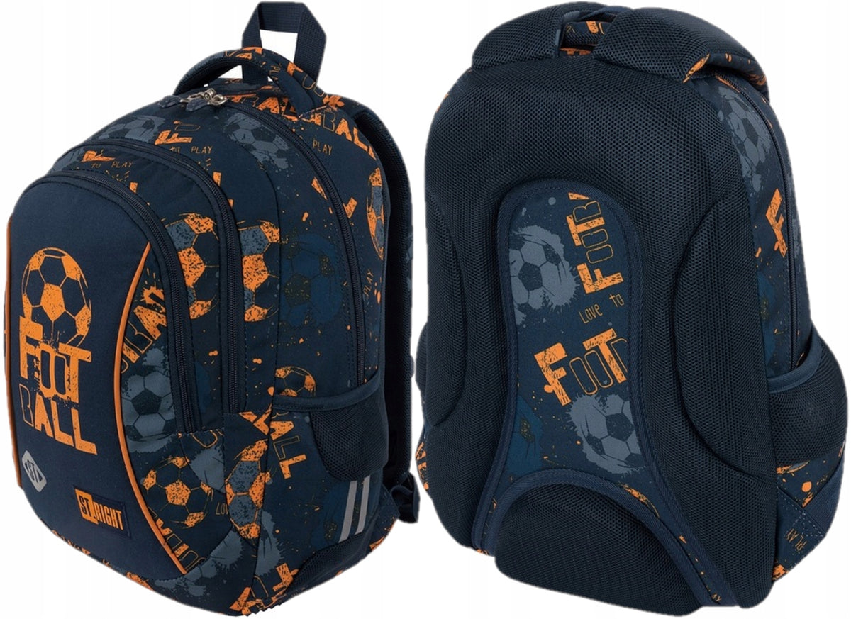 Multi-chamber school backpack St.Right blue with orange 20 l football Manufacturer code BP-26