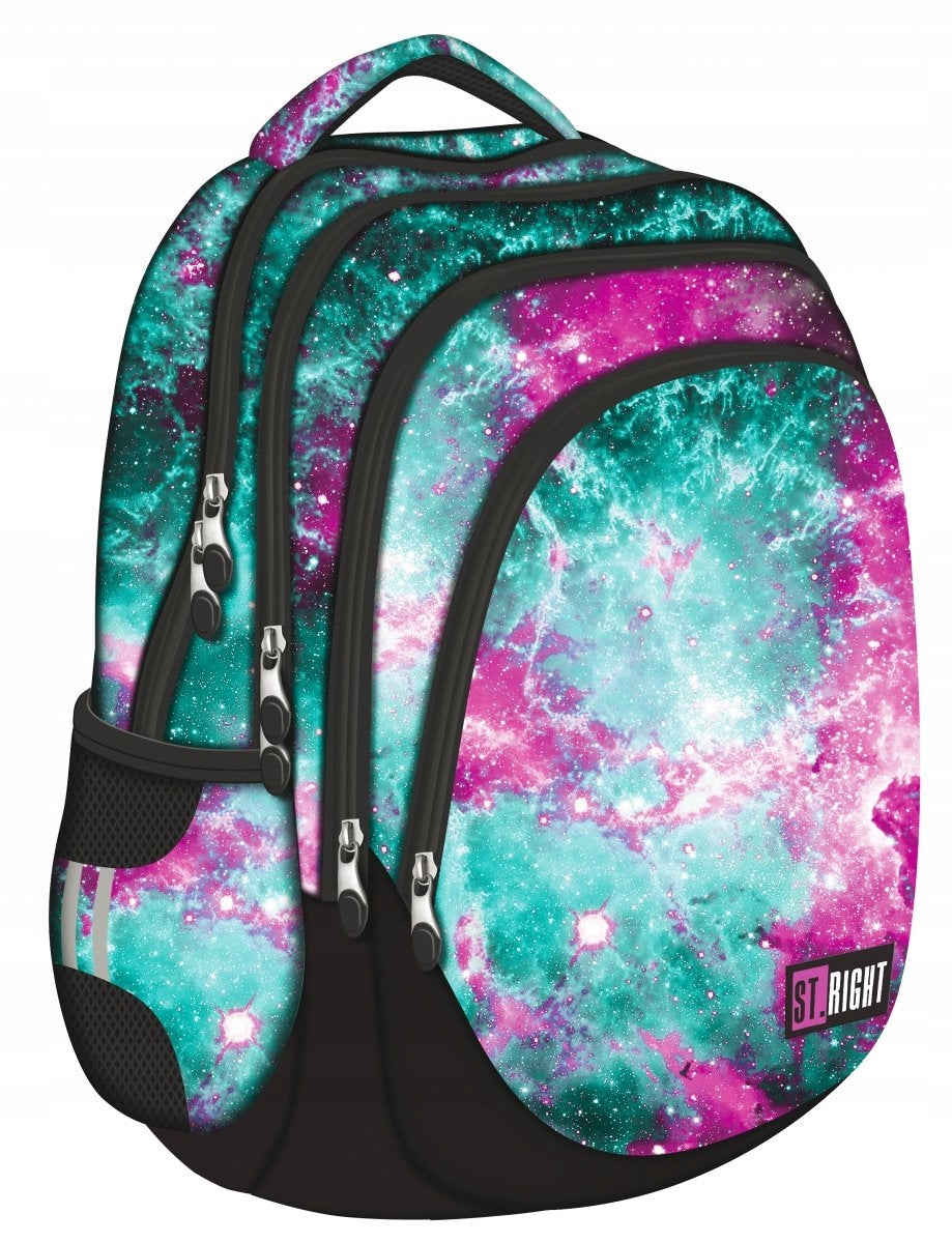 Multi-chamber school backpack St.Right pink, green 23 l Brand St.Right