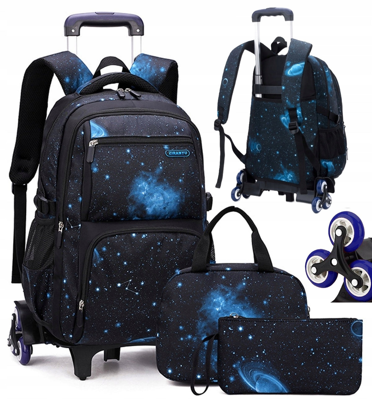 Multi-chamber school backpack Ziranyu blue 6 l