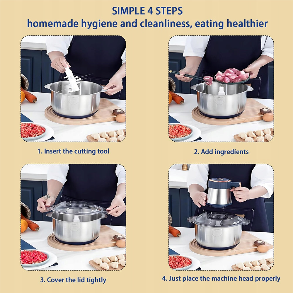 Multi functional food processor,Food Processor,5Speed Electric Food Chopper Blender jar volume 5 l