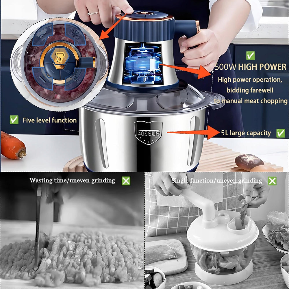 Multi functional food processor,Food Processor,5Speed Electric Food Chopper Model ony-alg-171