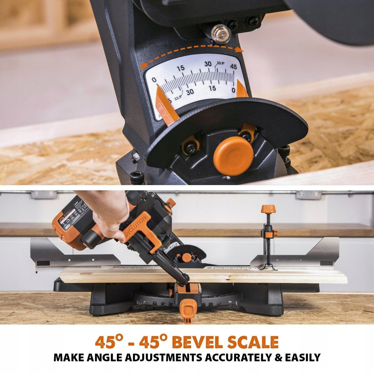 Multi-purpose slash with feed EVOLUTION R255SMS-DB+ TOP version + BAND Disc diameter 255 mm