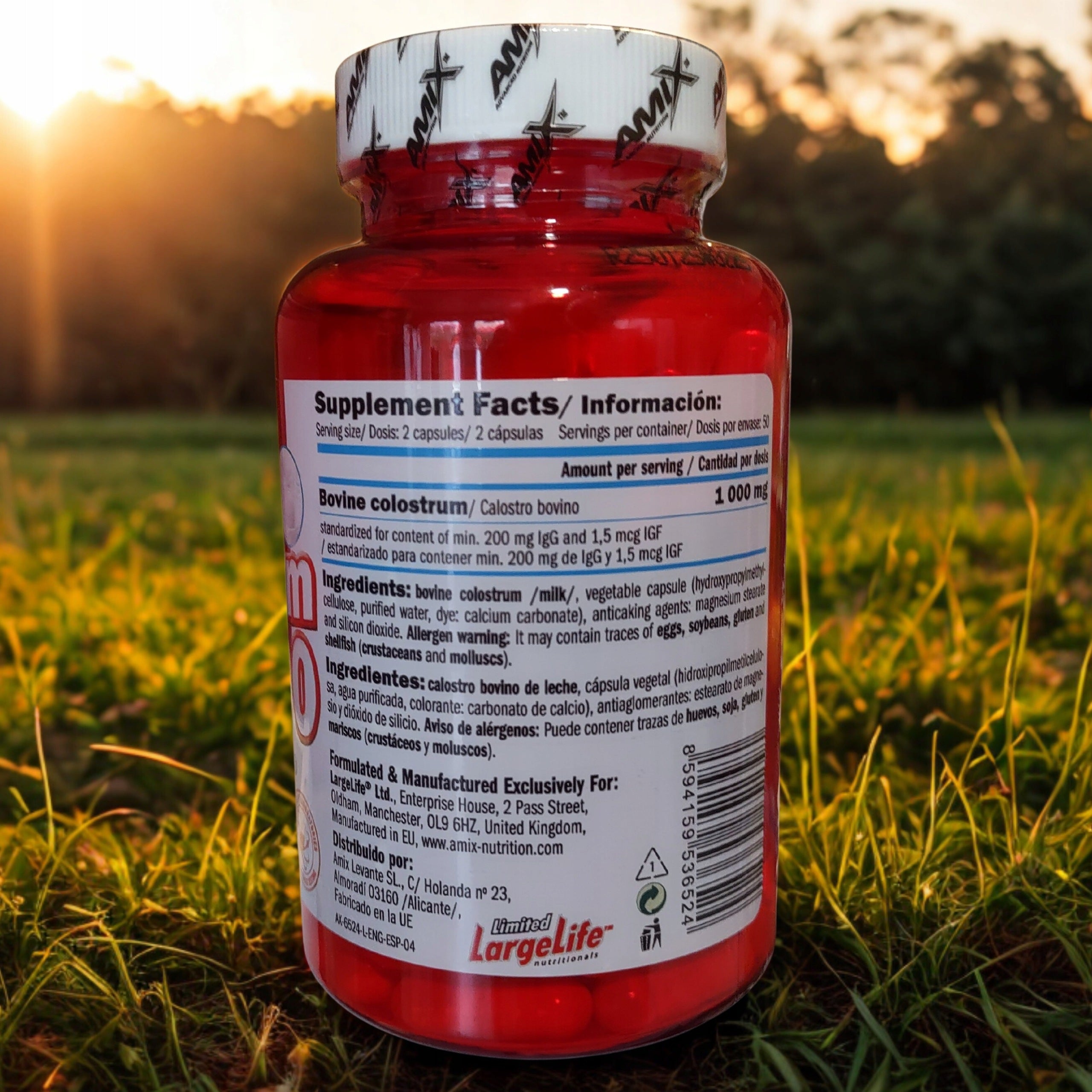 Multicomponent capsules Colostrum 1000 Amix 100 g natural Packaging status original