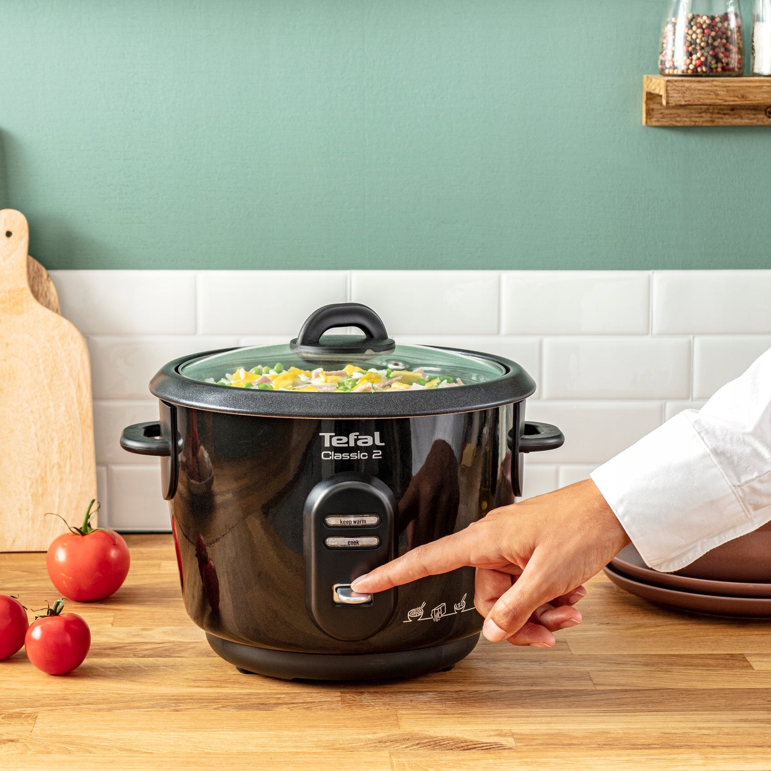 Multicooker TEFAL Classic 2 rice cooker 3l capacity electric pot RK1028 Dominant color black