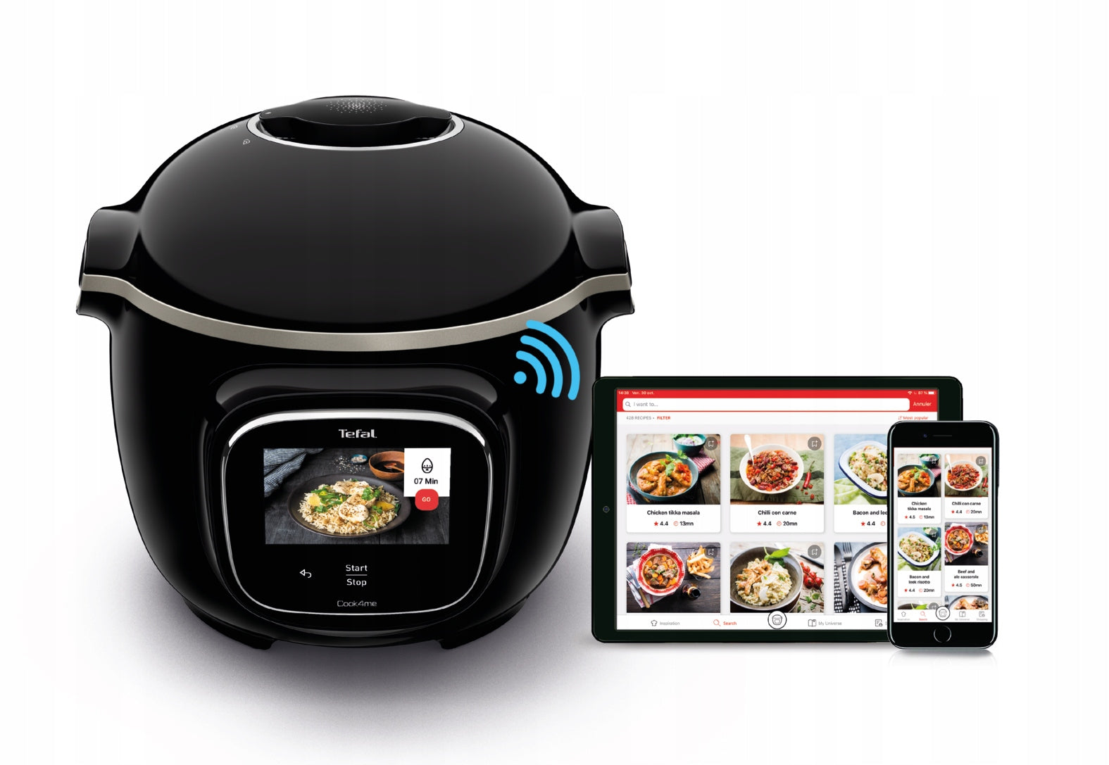 Multicooker TEFAL Cook4me Touch CY912 pressure cooker 6l WI-FI 13 functions black Brand Tefal