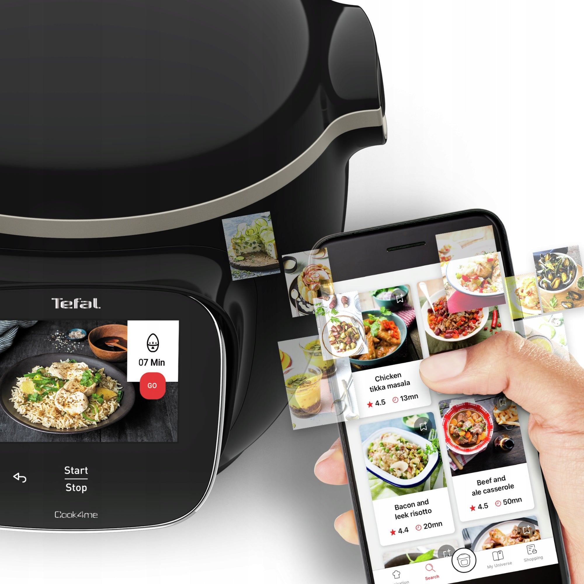 Multicooker TEFAL Cook4me Touch CY912 pressure cooker 6l WI-FI 13 functions black Capacity 6 l
