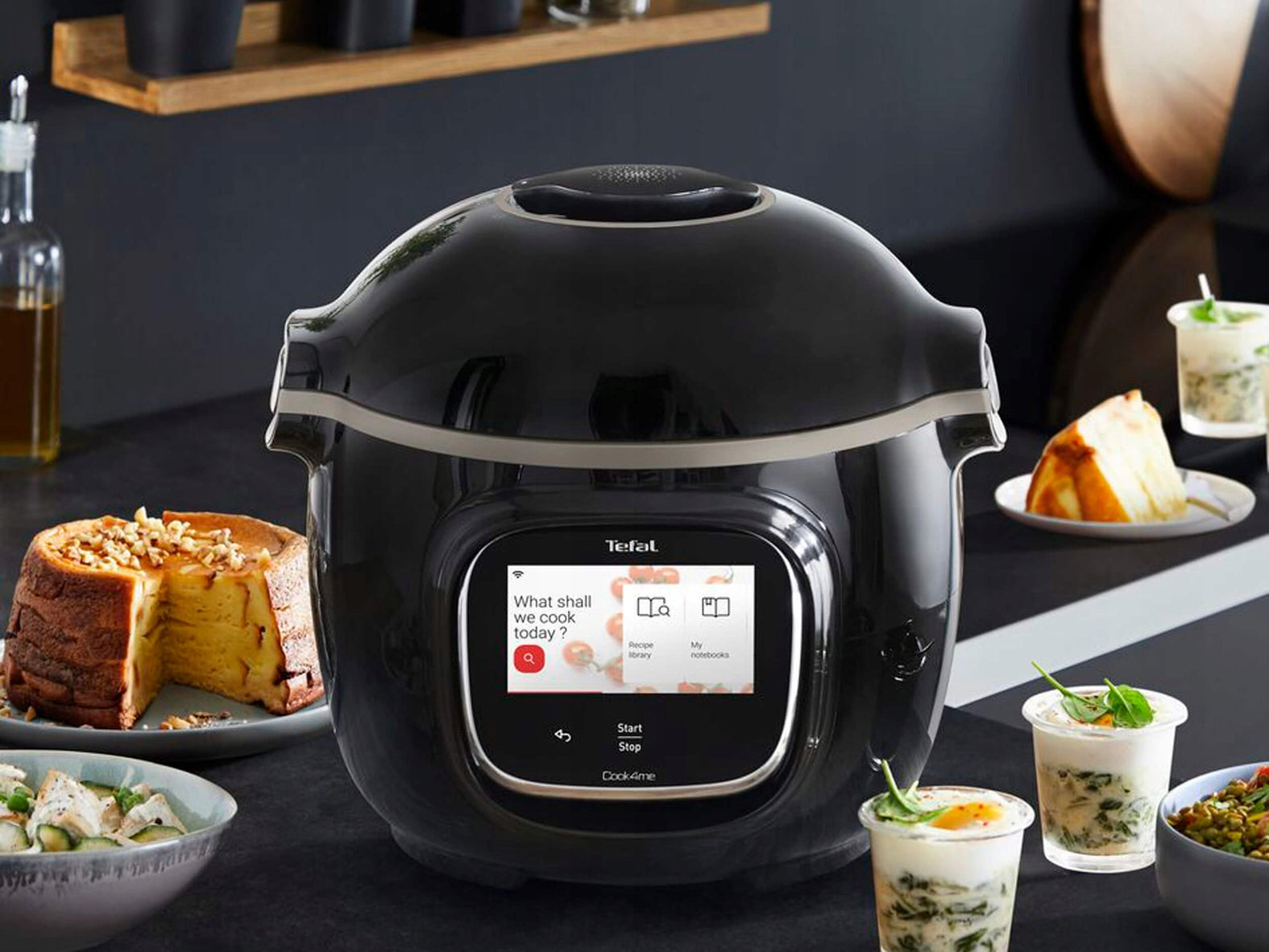 Multicooker TEFAL Cook4me Touch CY912 pressure cooker 6l WI-FI 13 functions black Dominant color black