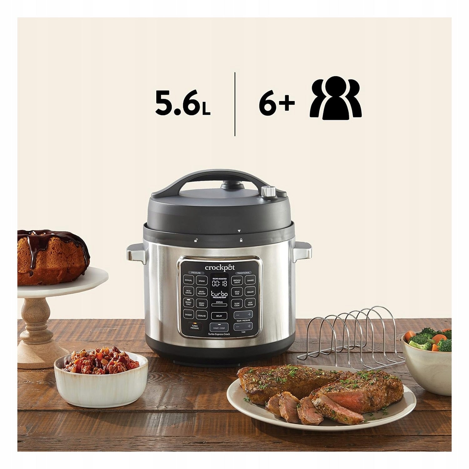 Multicooker Turbo Express 14 cooking options in 1 appliance Dominant color clear