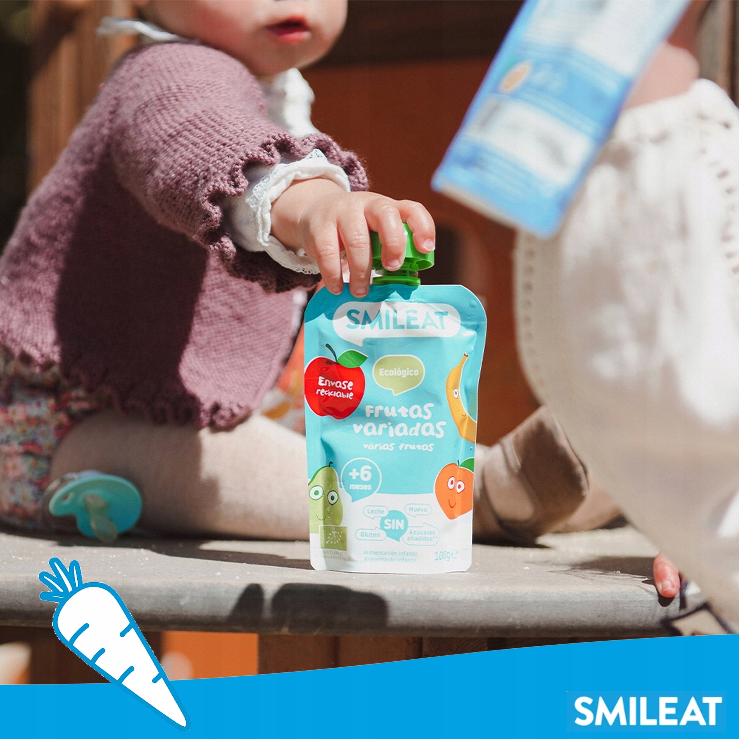 Multifruit Mousse Smileat Bio In A Tube Children Healthy Snack Without Sugar 100G Packaging status original