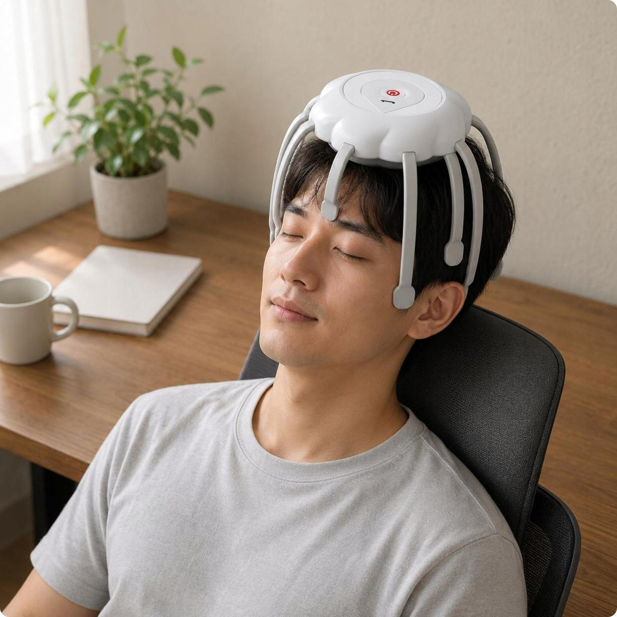 Multifunction Electric Head Massager with Adjustable Claws Vibration White