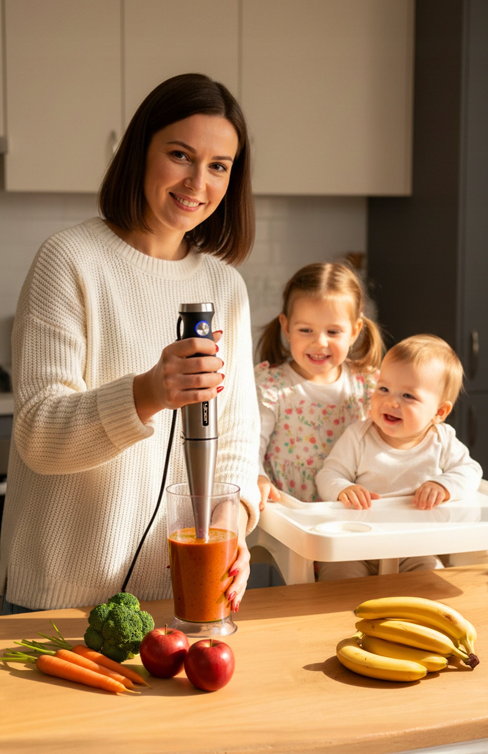 Multifunction Hand Blender 8in1 Yoer +Titanium Blades 1500W +14 ELEMENTS Packaging status original