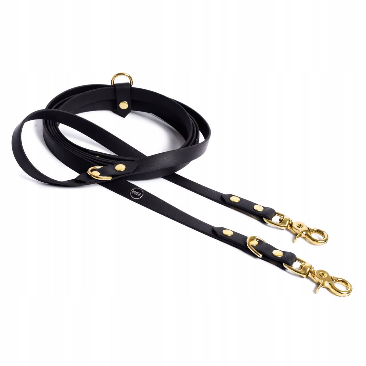 Multifunction Lanyard Biothane Black Gold 16 mm M-L 3m