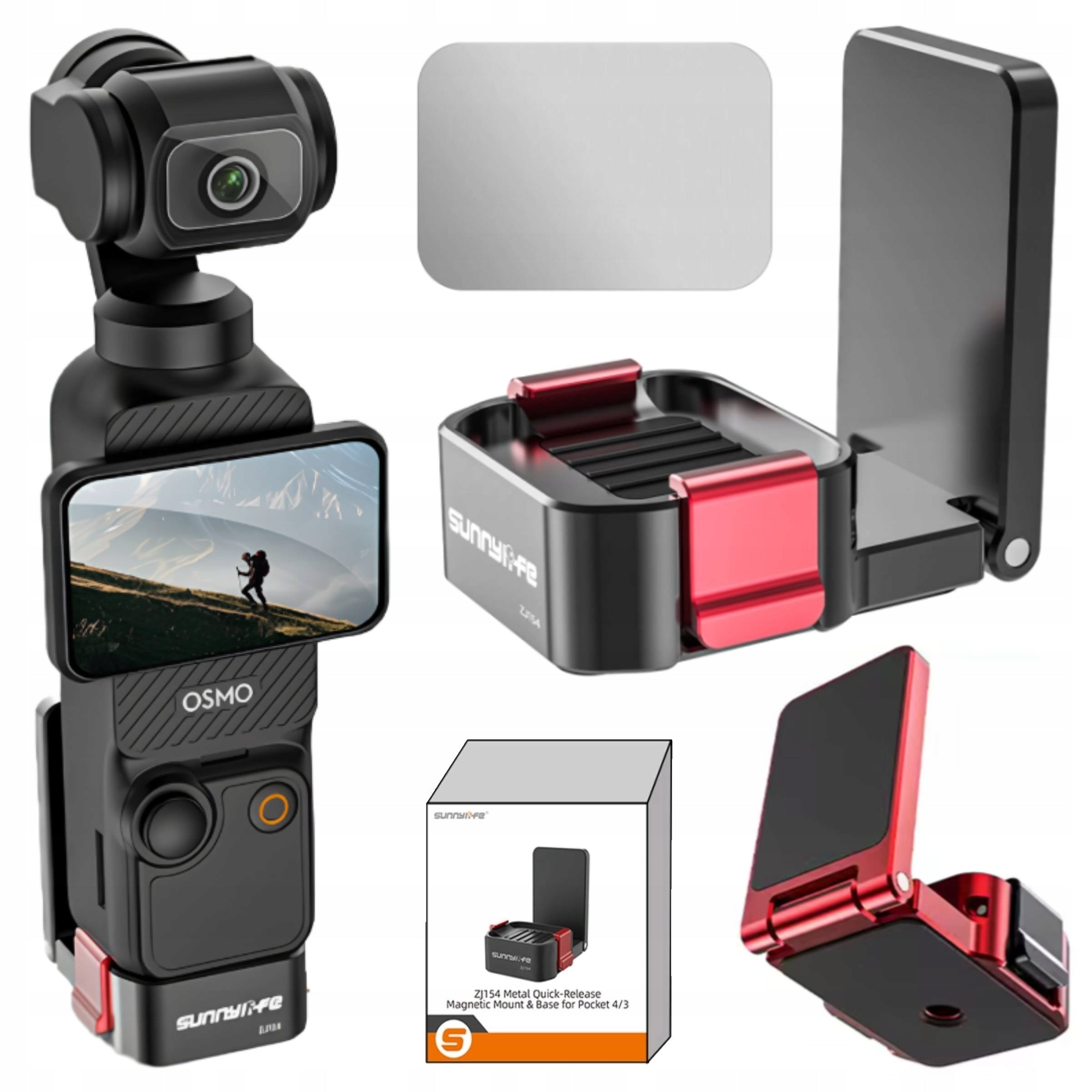 Multifunction Magnetic Bracket 1/4" Thread For DJI OSMO POCKET 3 4 Camera