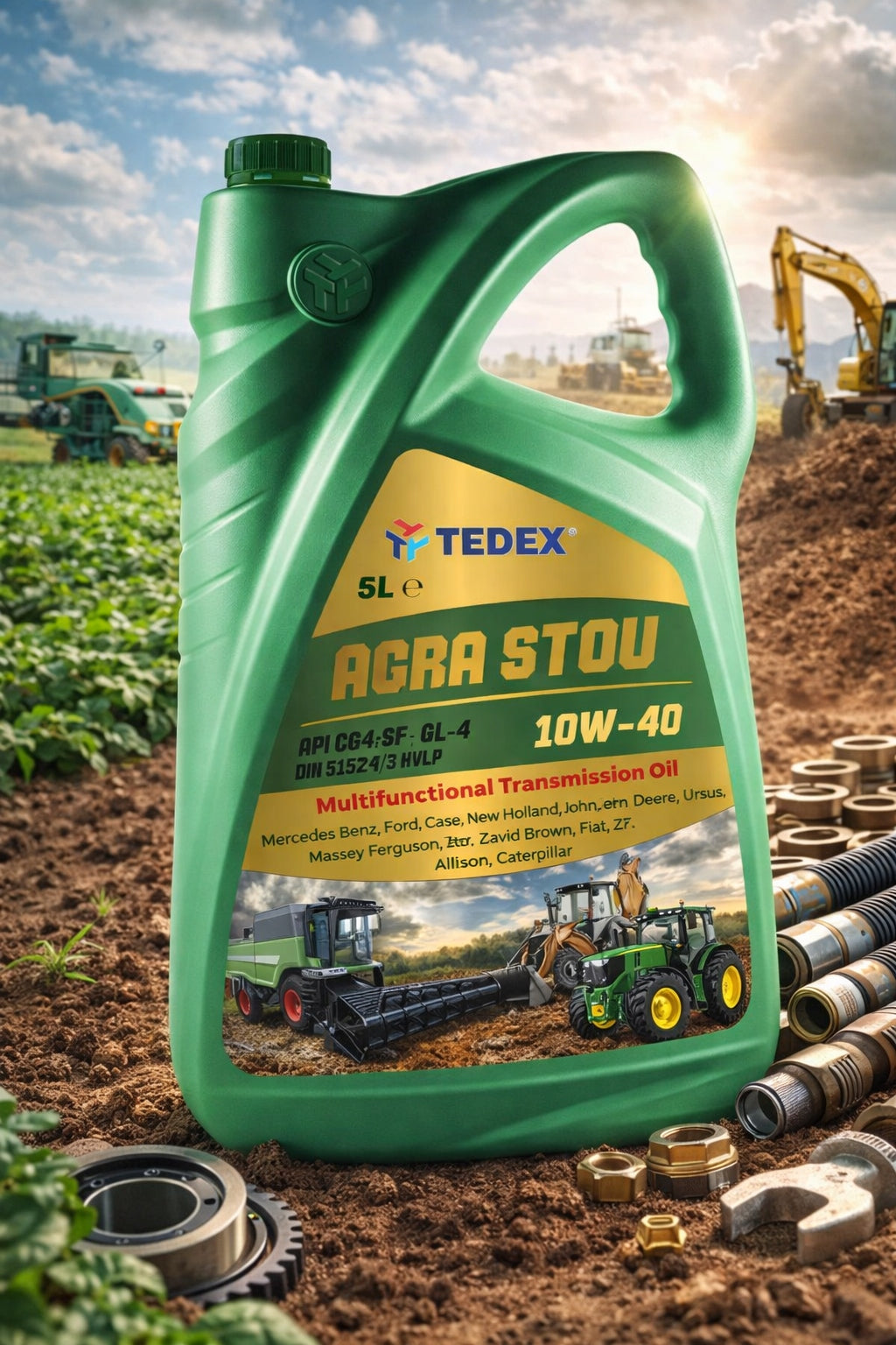 Multifunction Oil Tedex Agra STOU SAE: 10W-40 5L tractors machine Packaging status original